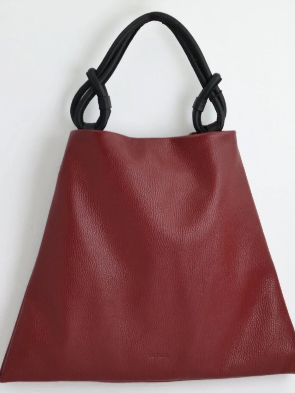 Poppy Large Hobo Bag, Italian Leather - Red Wine